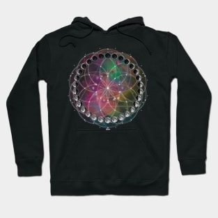 Moon Phases Rainbow Mandala Hoodie